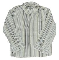 Bielo-sivo-béžová pruhovaná košeľa Terre Bleue