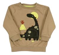 Béžová mikina s dinosaurom F&F