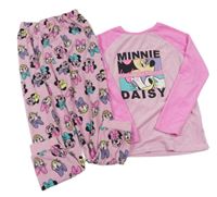 Světlerůžové plyšové pyžamo s Minnií a Daisy Disney