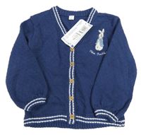 Nové - tmavomodrý propínací svetr Petter Rabbit M&S