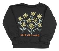 Sivá mikina s kvietkami F&F