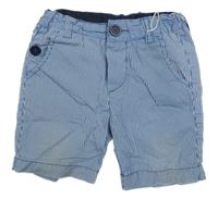 Modro-biele pruhované plátenné kraťasy Zara