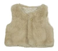 Béžová kožušinová podšitá vesta H&M