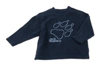 Tmavomodrá fleecová mikina s tlapkou Jack Wolfskin