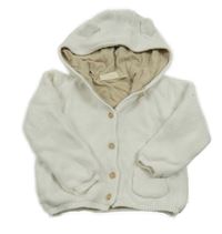 Biely prepínaci podšitý sveter s kapucňou Lupilu