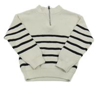 Smetanovo-čierny pruhovaný sveter Lily & Dan