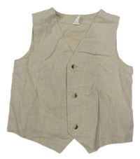 Béžová společenská lněná vesta H&M