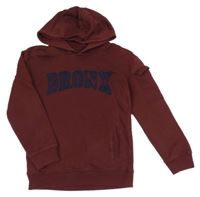 Mahagonová mikina s nápisem a kapucí Matalan