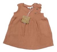 Nové - Straorůžové vzorované šaty s volánikmi Name it