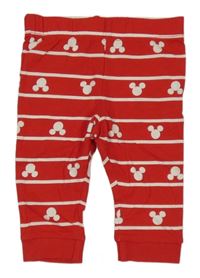 Červeno-biele pruhované tepláky s Mickeym Disney