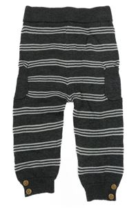 Sivo-biele pruhované pletené nohavice