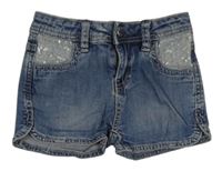 Tmavomodré riflové kraťasy s flitry Charles Vögele