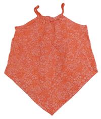 Oranžový asymetrický kvetovaný top Topolino