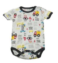 Bielo-tmavosivé body s bagrami