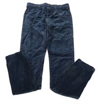 Tmavomodré zamatové menšestrové nohavice Manguun