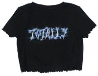 Čierne crop tričko s nápisom