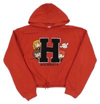 Červená crop mikina Harry Potter s kapucňou C&A