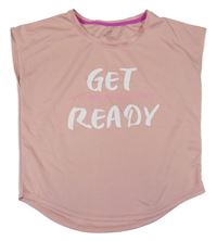 Světlerůžové sportovní volné tričko s nápisem H&M