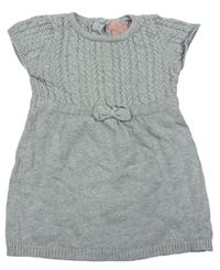 Sivé melírované svetrové šaty so vzorom YD