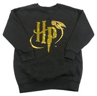 Tmavošedá dlouhá mikina s logem z flitrů - Harry Potter Tu