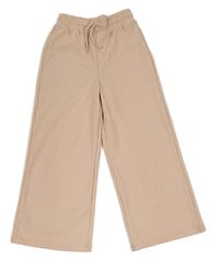 Pudrové žebrované wide leg teplákové kalhoty F&F
