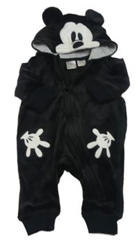 Čierna zamatová kombinéza s kapucí - Mickey H&M