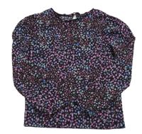 Čierne kvietkovane mačkané tričko St. Bernard