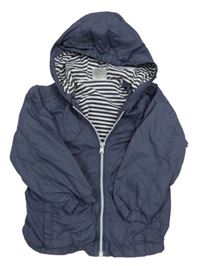 Tmavomodrá šušťáková jarná bunda s kapucňou Schnizler