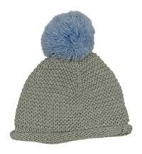 Sivá pletená čapica s brmbolcom Next
