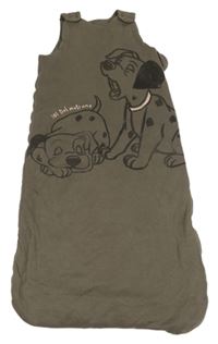 Tmavošedý zateplený spací pytel s dalmatinky George