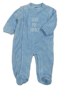 Modrý zamatový overal s hviezdičkami a nápismi iDO