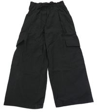 Černé cargo šusťákové kalhoty ZARA