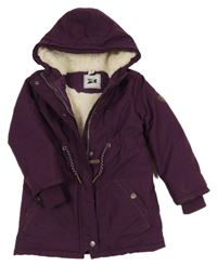 Švestková zimní parka s kapucí Topolino