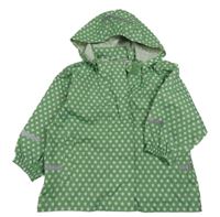 Zelená šušťáková nepromokavá bunda s hviezdičkami a odopínacíá kapucňou impidimpi