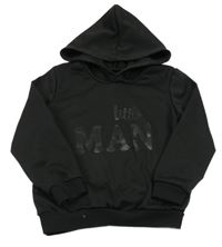 Čierna mikina s nápismi a kapucňou