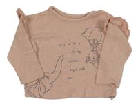 Světlerůžové melírované úpletové mikinotriko s Dumbem a volánikmi George