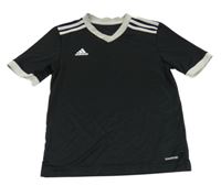 Černo-světlešedý pruhovaný funkční dres Adidas