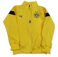 Tmavožluto-černá thermo propínací fotbalová mikina se znakem PUMA