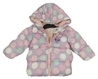 Nové - světlefialová prošívaná šusťáková přechodová bunda s Minnie a kapucí Disney