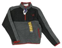 Nové - tmavošedo-černošedá melírovaná fleecová mikina Champion