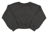 Tmavosivá melírovaná oversize crop mikina Next