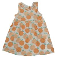 Biele šaty s broskvemi F&F