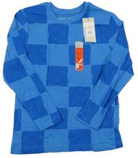 Nové - modro-cobaltově modré kostkované triko PRIMARK