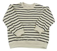 Smetanovo-čierna pruhovaná oversize mikina M&S