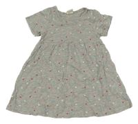 Sivé melírované šaty so srdiečkami H&M