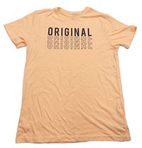 Oranžové tričko s nápismi Primark