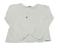 Biele crop tričko s kamienkami Hailys