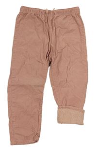 Starorůžové manšestrové podšité kalhoty H&M