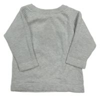 Svetlosivý melírovaný sveter s rebrovanou hviezdou Next