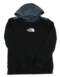 Čierno-tmavosivá mikina s logom a šušťákovou kapucňou zn. The North Face